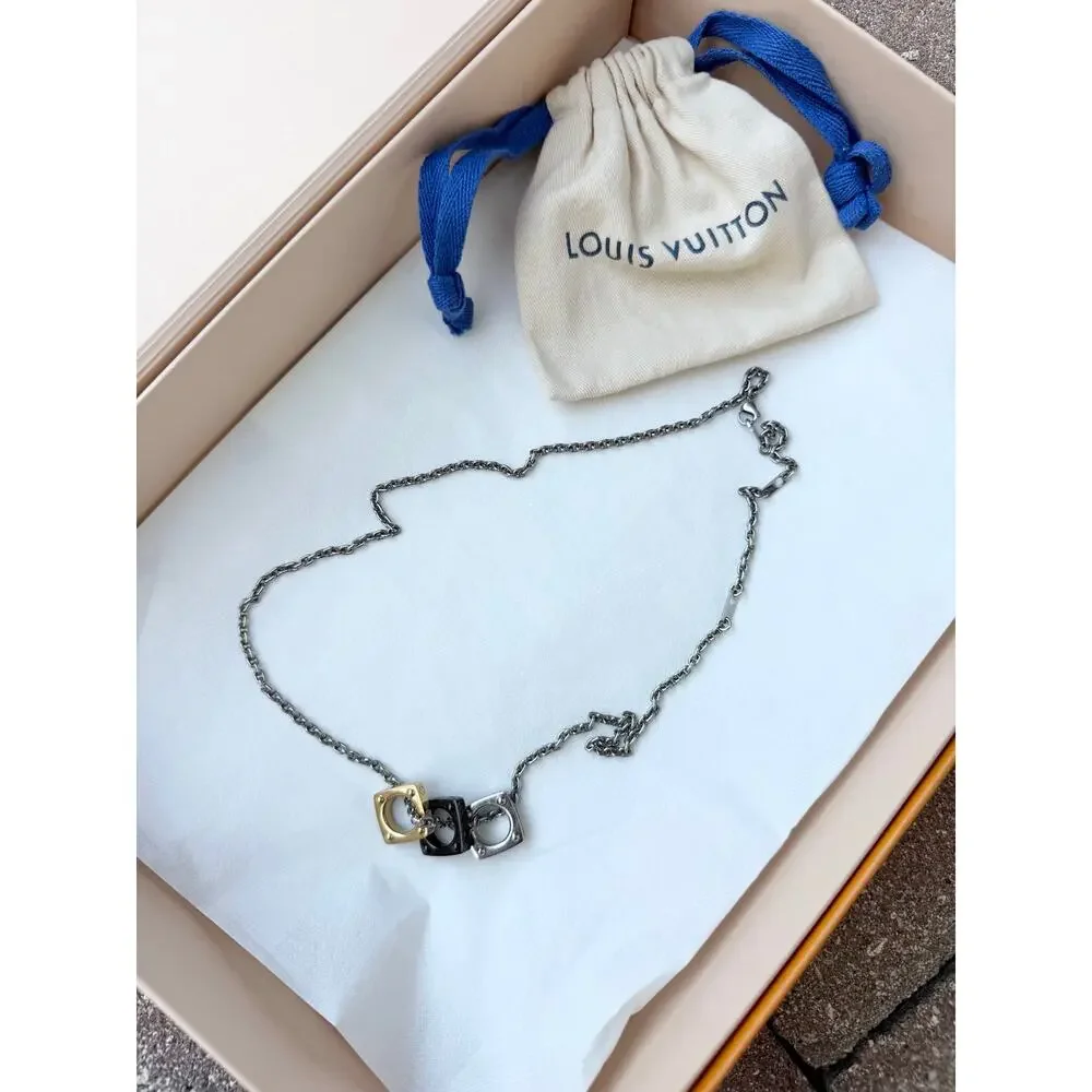 Louis Vuitton monogram bold pendant necklace